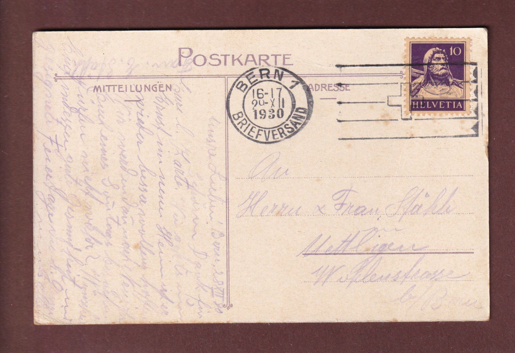 Ansichtskarten: BERN - Bubenbergplatz - Bürgerspital - 1930 – Gebraucht aus Pully von nicecards-shop 1