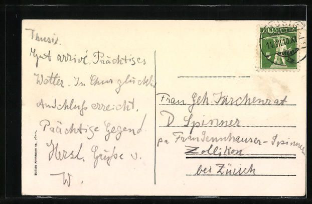Cartoline postali: AK Thusis, Teilansicht mit Piz Curver – Usato da Berlin venduto da bartko-reher 1