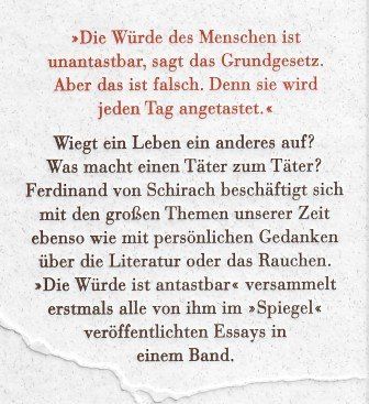 Libri: Die Würde ist antastbar – Nuovo e nell'imballaggio originale da Mauren venduto da Yeelen 3