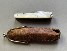 Sackmesser Bleuler Zürich 71 mm Perlmutt, mit Etui - Rarität