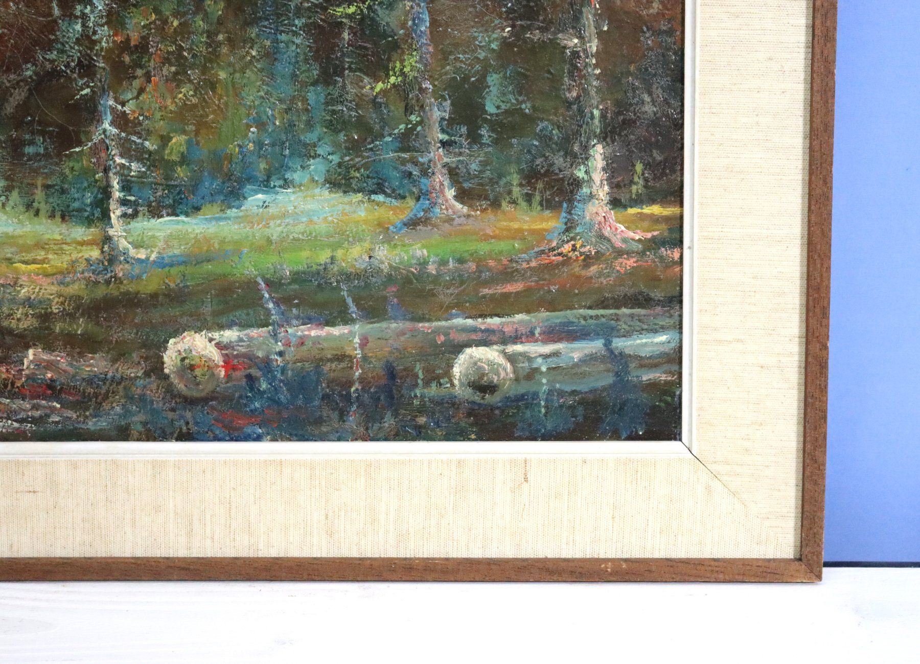 Gemälde: Waldlandschaft, Gemälde Oel auf Leinwand, "Farb-Studie" – Gebraucht aus Zug von Kunst-Fundgrube 7