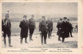 Grenzbesetzung 1914 Bundesrat inspiziert Grenzbefestigungen