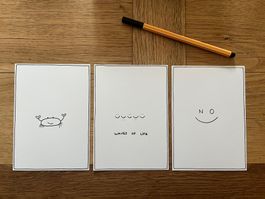 Gratis Versand - 3er-Set Grusskarten A6