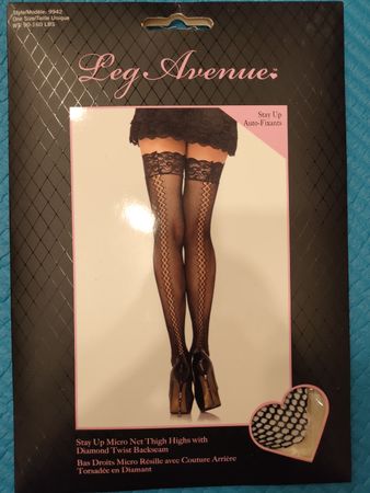 Strapse Leg Avenue stay up micro net schwarz neu