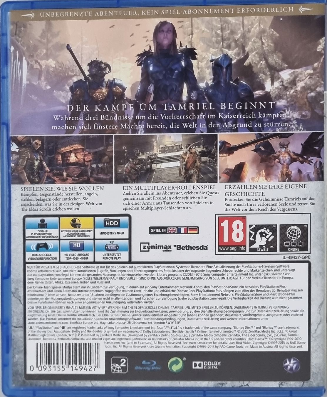 Sony Giochi: The Elders Scrolls online PS4 – Nuovo (secondo la descrizione) da Oberbipp venduto da ret_6hxb 1