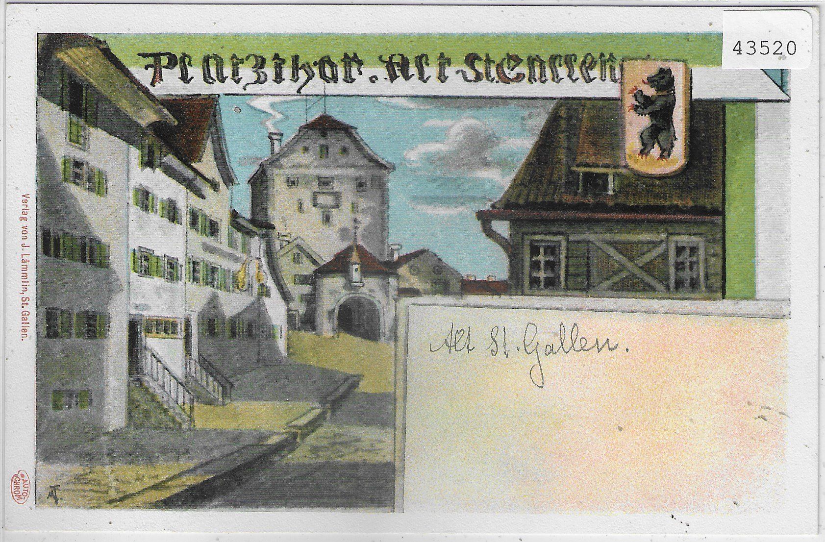 Cartoline postali: Alt-St. Gallen - Platzthor – Usato da Ettingen venduto da Kartenplanet