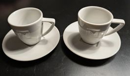 2er Set Espresso Tassen (Nespresso) mit Untertassen