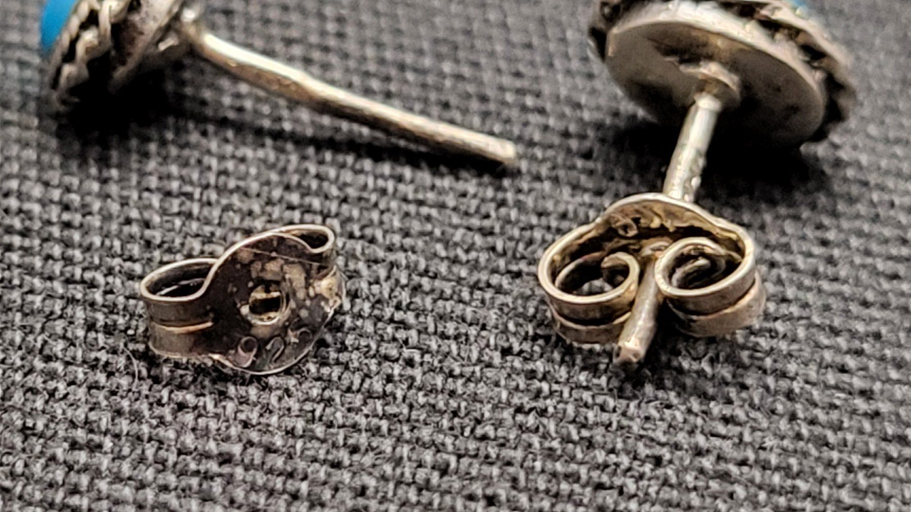 Boucles d'oreille: Silber-Ohrstecker mit Türkis – D'occasion à Basel par spinne02 3