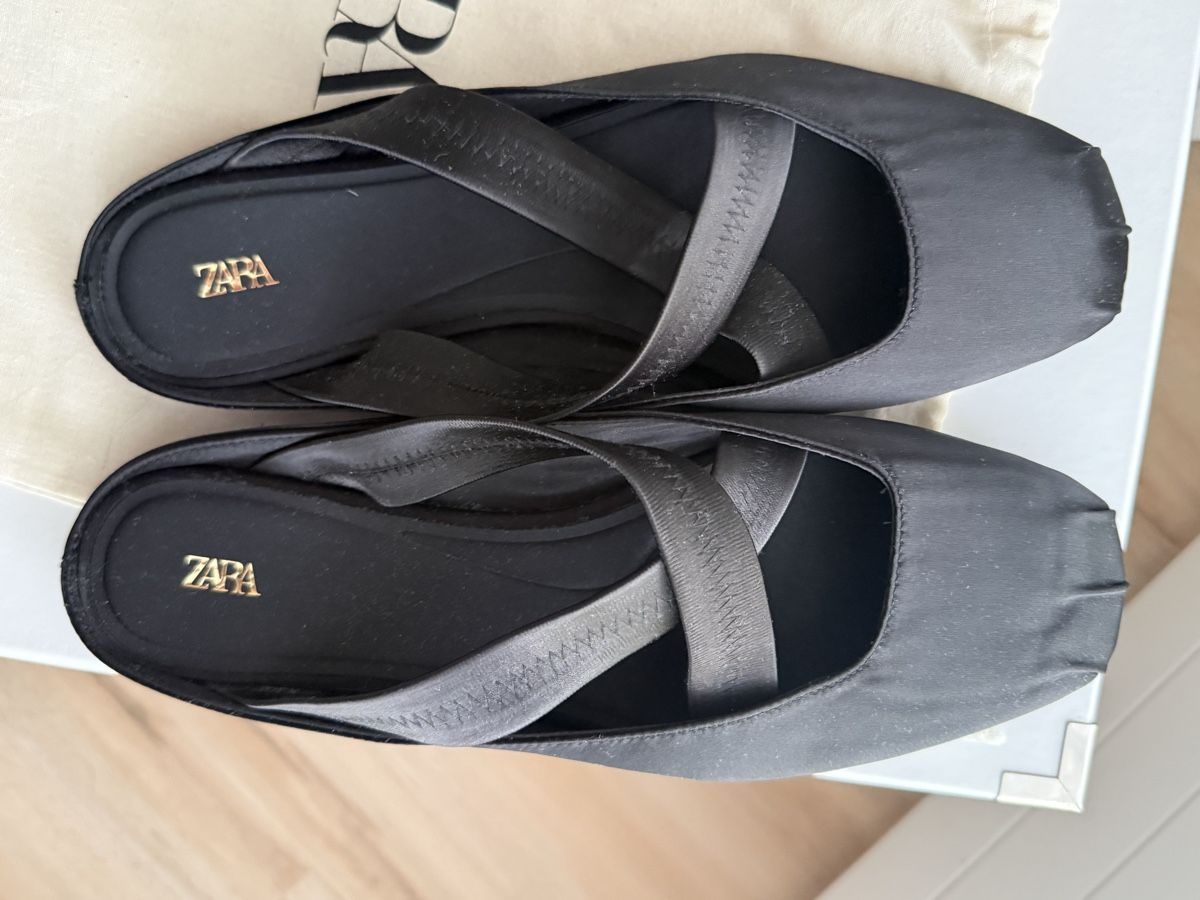 Zara Scarpe da donna: Zara Pantolletten schwarz/satin – Nuovo e nell'imballaggio originale da Wohlen AG venduto da Seeblick77 1