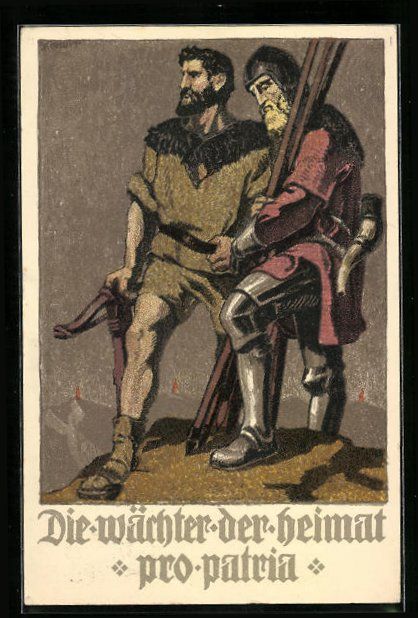 Ansichtskarten: Schweizer Bundesfeier 1910, Die Wächter – Gebraucht aus Berlin von bartko-reher