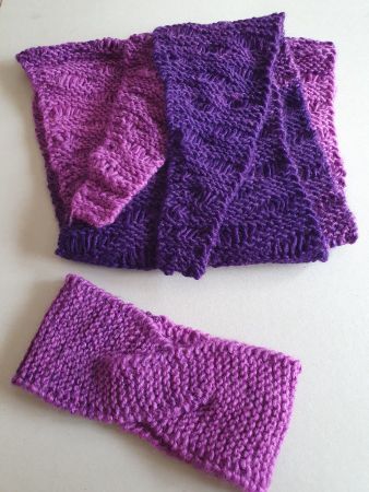 Schal und Stirnband als Set, gestrickt