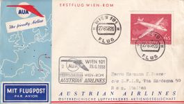 Erstflug AUA Wien - Rom 1958 (Kat. EUR 80)