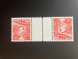 Schweiz 1936 Zusammenhängende Zwischensteg 20 rot glatt