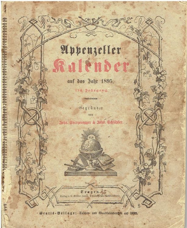 Appenzeller Kalender 1895  Kaufen auf Ricardo