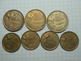 7 Münzen Frankreich ab 1950 Neu Konvolut