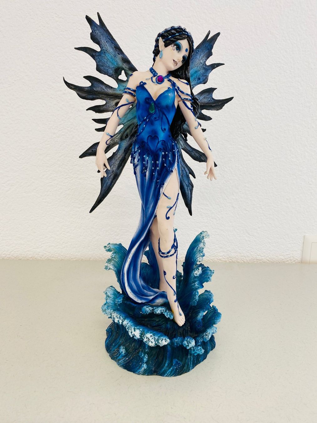 Statuette: wunderschöne blaue Elfenfigur, Meernymphe mit Flügeln – Usato da Niederhelfenschwil venduto da Chleeblatt1938 5