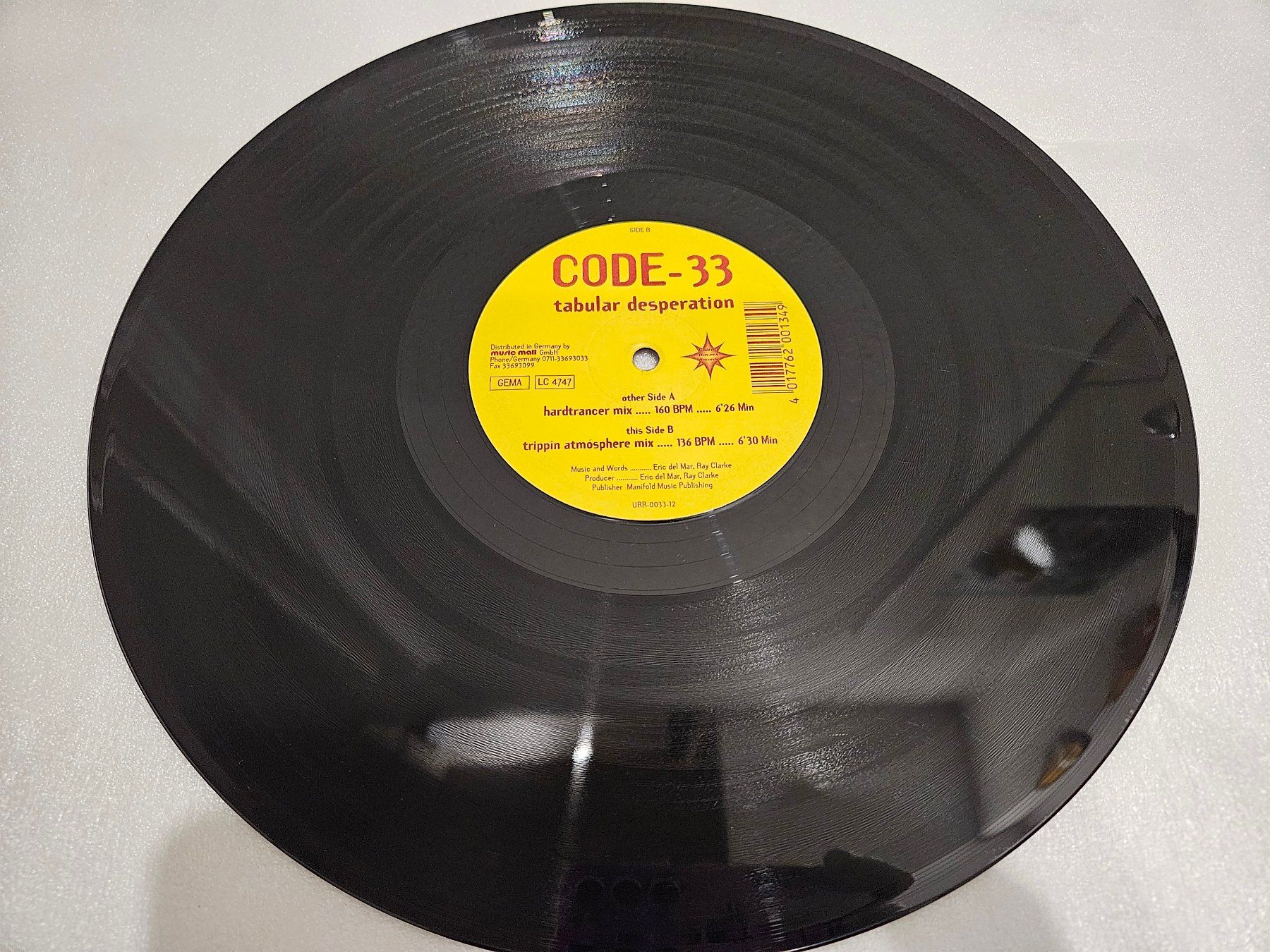 Schallplatten: Code-33 – Tabular Desperation (Hard Trance) – Gebraucht aus Uster von Vinyl-Leidenschaft 5