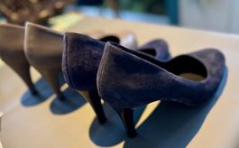 Elegant Navyboot Leather & Suede Heels - Step into Style