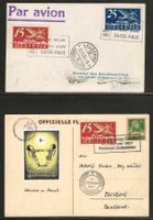 1925/27 : 2 Karten mit Erstflüge