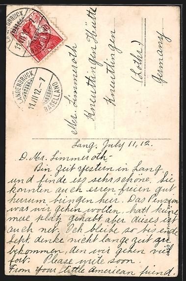 Cartoline postali: AK Langenbruck, Teilansicht, 1912 – Usato da Berlin venduto da bartko-reher 1