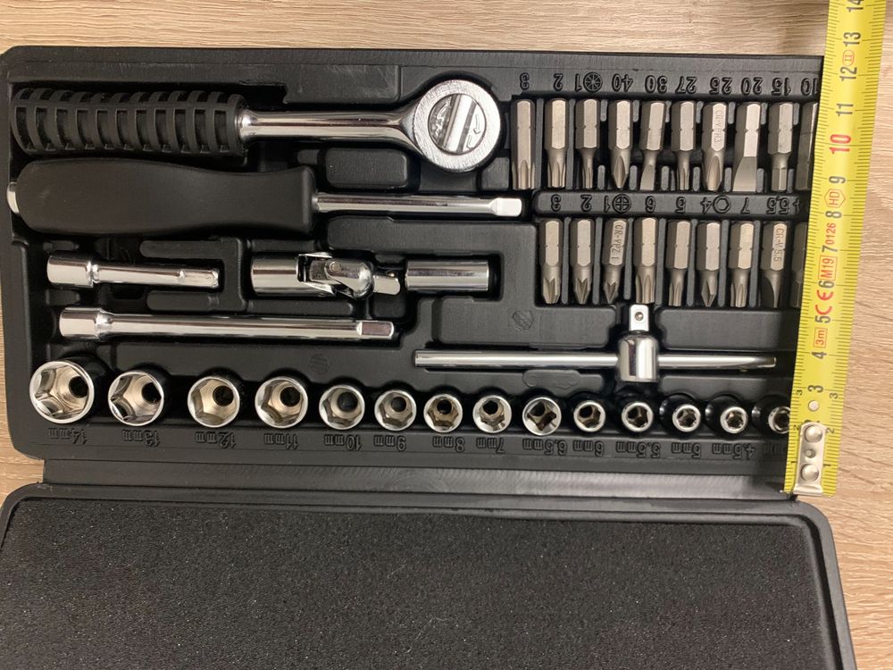 48-teiliges Bit- Und Steckschlüssel-Set – Mit Tiefen Nüssen, Adapter & Halter – Vielseitig Für Auto & Heimwerker