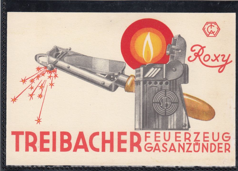 WIEN 1931 , REKLAME KARTE TREIBACHER FEUERZEUG GASANZÜNDER
