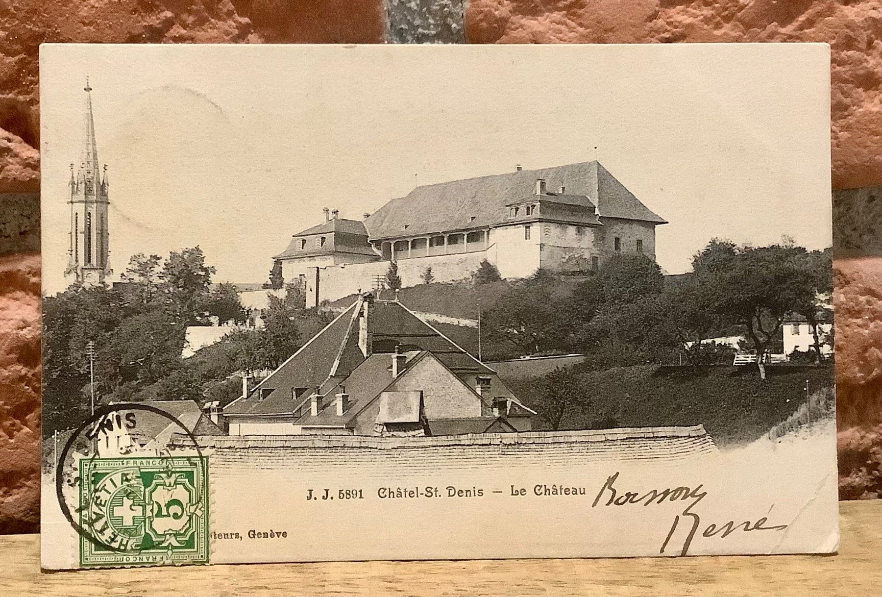 Cartoline postali: CHÂTEL-ST-DENIS - Le Château - Werbung – Usato da Root venduto da ENGLAND-TREASURES