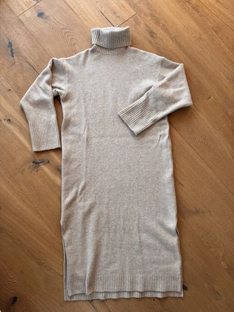 Zara langes Winter Strickkleid m. Rollkragen Gr.S in Beige