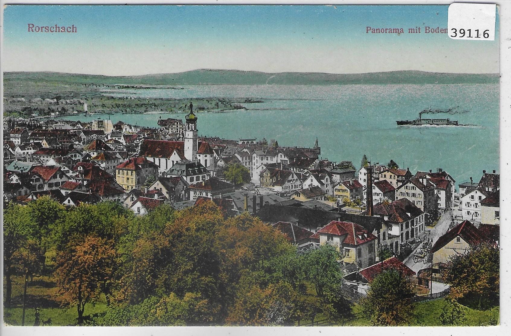 Cartoline postali: Rorschach - Panorama mit Bodensee - Litho – Usato da Ettingen venduto da Kartenplanet