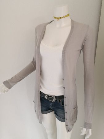 🤩MANGO STRICK-JACKE HELLGRAU & PERLMUTT-KNÖPFE & ARMANI P.