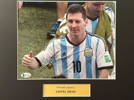 Lionel Messi Autogramm im Rahmen | Zertifikat