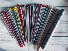 Mega lot de 40 paires d'aiguilles à tricoter droites #2 à #8
