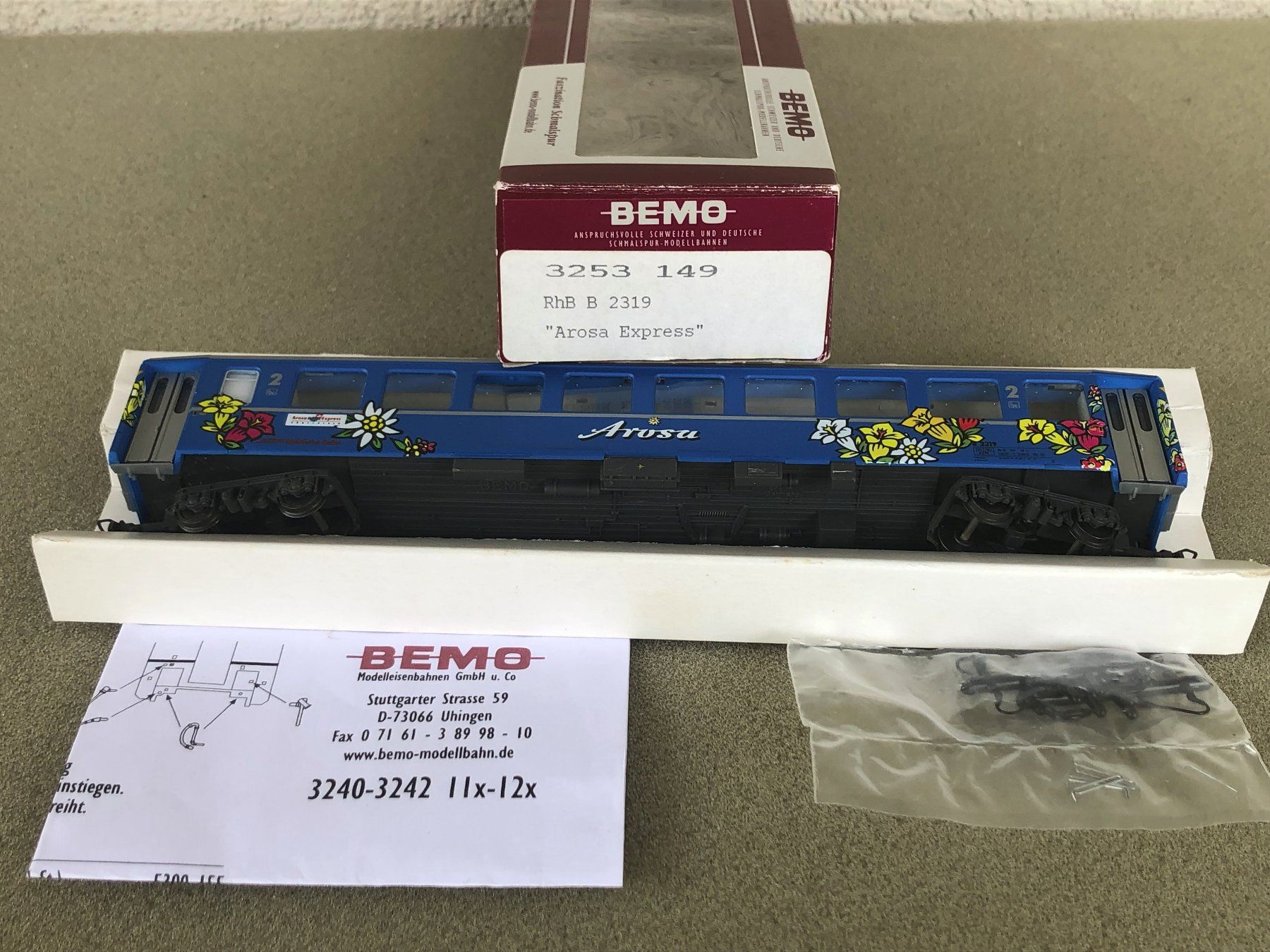 Bemo Modelleisenbahnen: BEMO 3253 149 B 2319 "Arosa-Express" RhB HOm – Gebraucht aus Echandens von  8