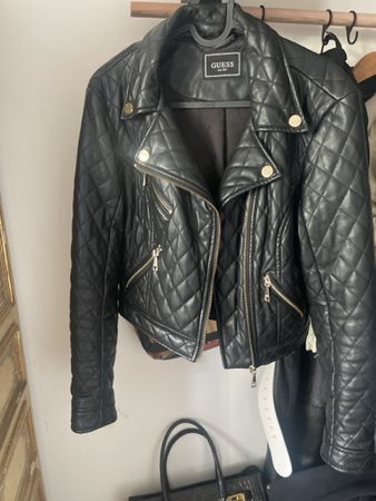 GUESS Bikerjacke schwarz gesteppt Gold Gr.S