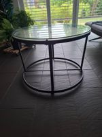 Runder Beistelltisch mit Glas 80 cm Durchmesser