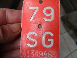 Plaque de vélo, canton de St Gallen