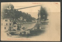 Carte P ( Fribourg / Fontaine Samaritaine et Pont Gotteron )