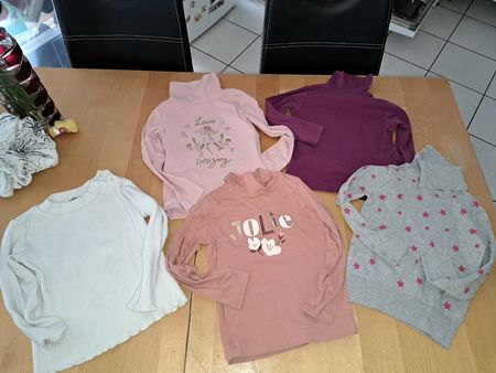 Lot de 5 hauts col roulé fille 4 ans