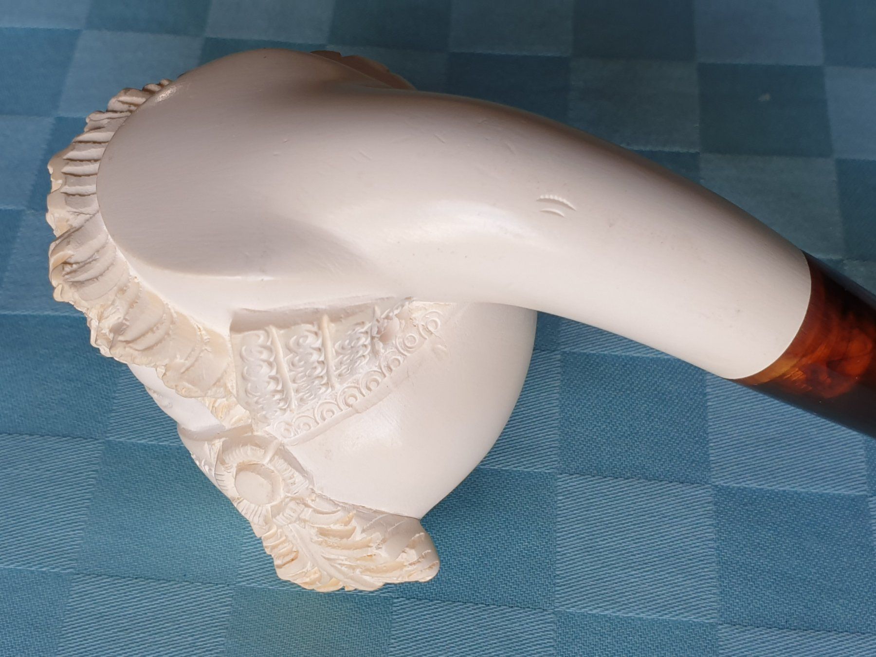 Tabakpfeifen & Zubehör: Meerschaumpfeife handgeschnitzt Krieger Helm Pfeife alt – Gebraucht aus Mörschwil von spirspi 8