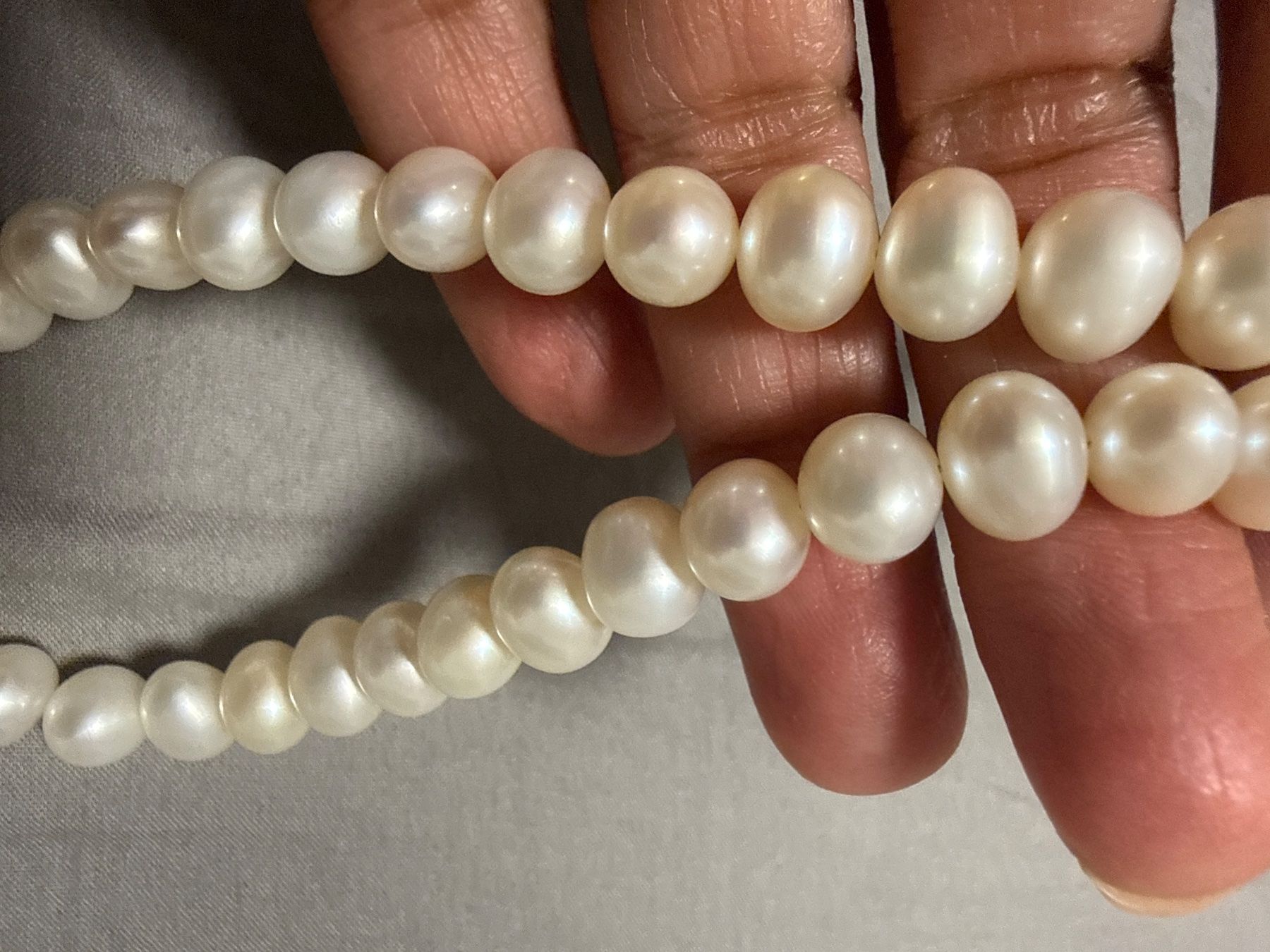 Perlen (unechte): Kette mit echt Perlen 8-9mm – Gebraucht aus Oberhof von RealStone 5