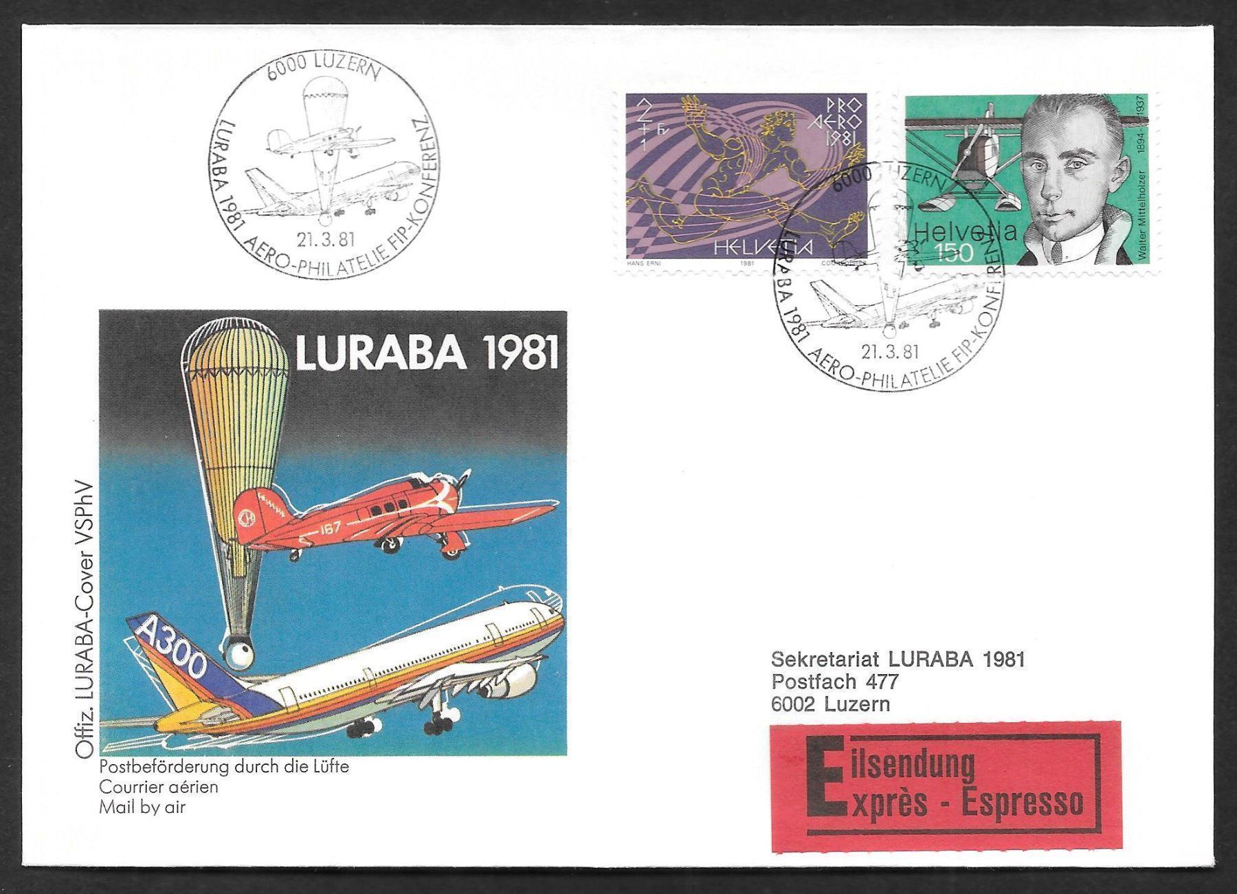 Tutti i francobolli: Sonderbrief SSt 75 Luraba Luzern 21.3.1981 – Nuovo (secondo la descrizione) da Olten venduto da clotaldi