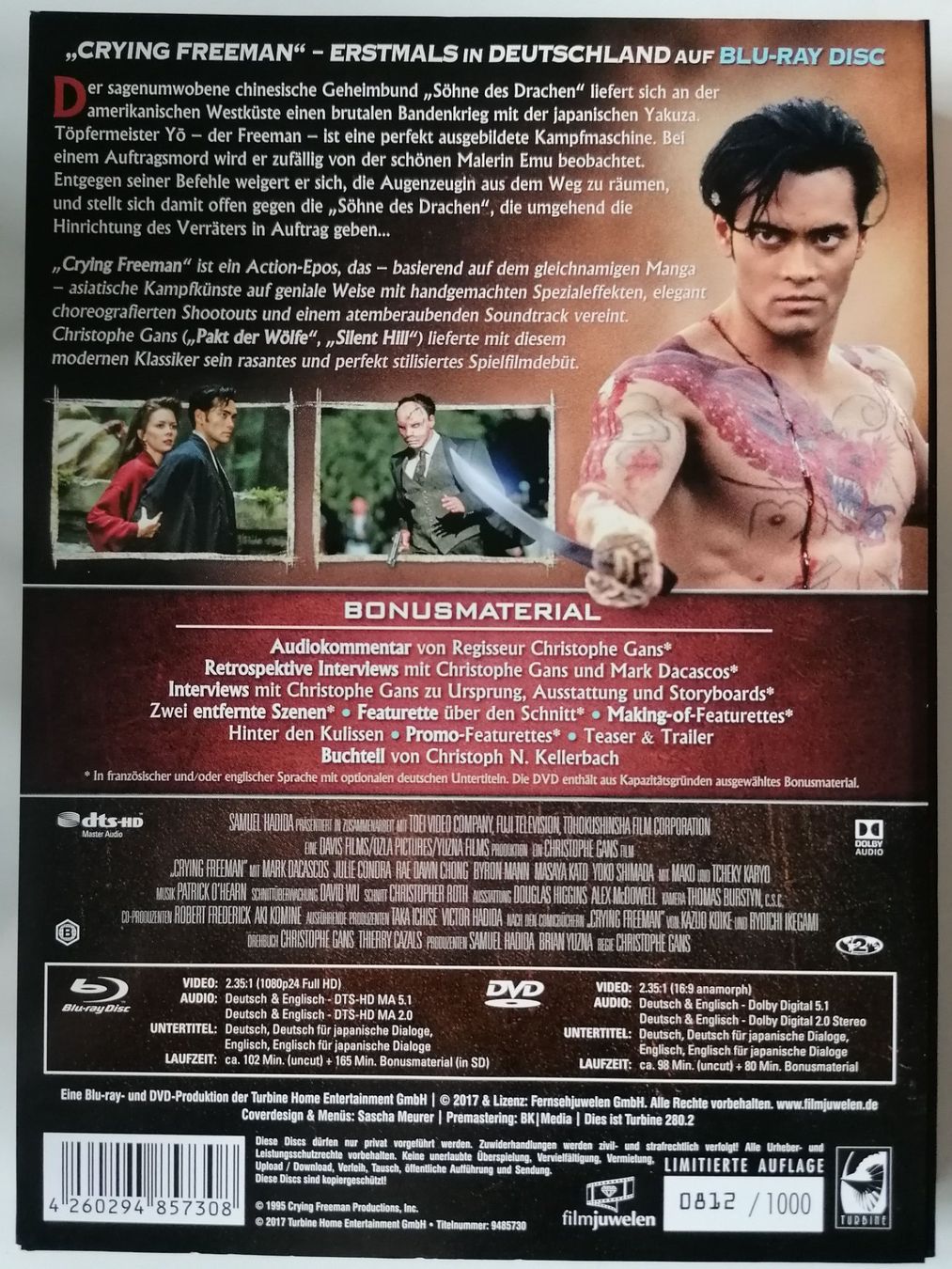 Tutti i DVDs: Crying Freeman - Mediabook - Blu-ray + DVD - limitiert – Usato da Oberurnen venduto da mackrokodile 1