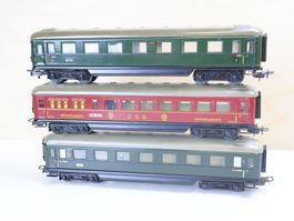 Märklin 3 x Personenwagen 346/1/2 H0 Antik - Top Modelle