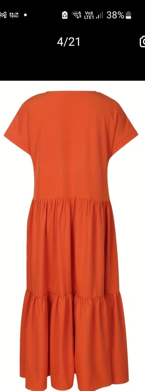 Vestiti: MaxiKleid orange Grösse 2XL V-Ausschnitt gestuft – Nuovo e nell'imballaggio originale da Hittnau venduto da Gamoe 3
