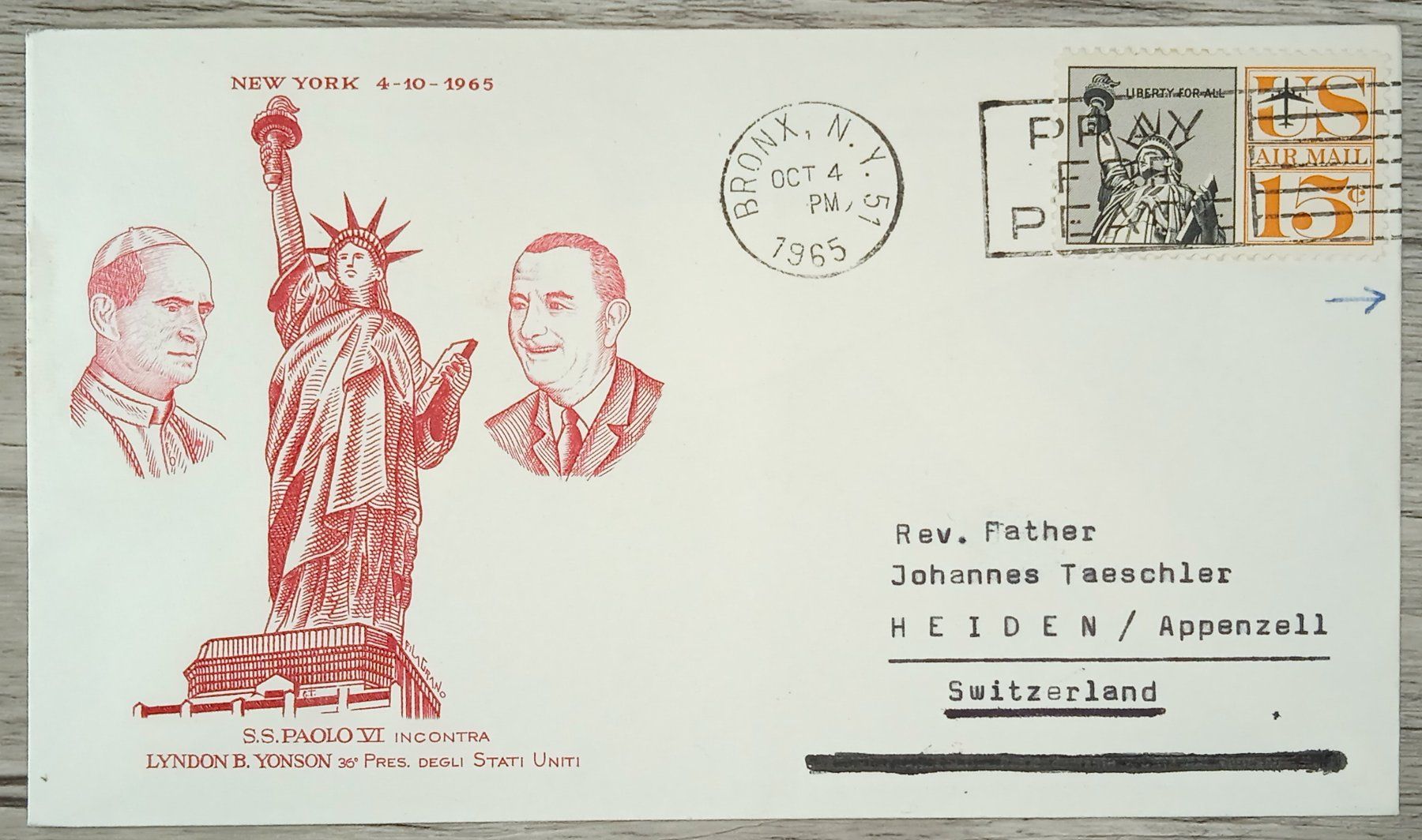 Tutti i francobolli: TR13 Enveloppe + Timbre USA 1965 – Usato da Cousset venduto da Patrick_Collections