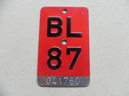 Velonummer Velo Nummer BL 87 Baselland 1987 Bike Geschenk