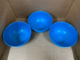 3 Stk. Plastikschüsseln blau
