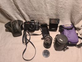Konica Autoreflex TC Kamera, antik, mit Film, Hanimex, Zoom