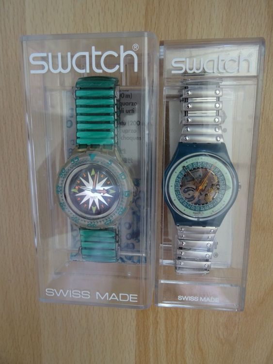 Uhr Swatch 2 Stück zusammen elastisches Metallband