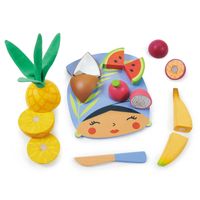 Tropische Früchte Schneide-Set aus Holz ab 2 Jahren